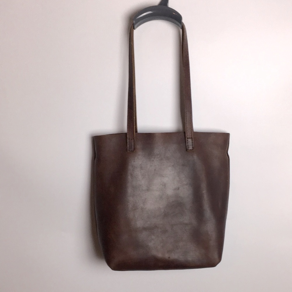 Portland Leather Goods  Dark Brown Leather Tote Bag - Picture 3 of 16